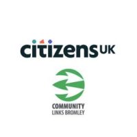 Citizens Bromley project Citizens UK logo above Community Links Bromley logo